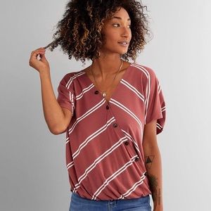 Hyfve Striped Surplice Dolman Top